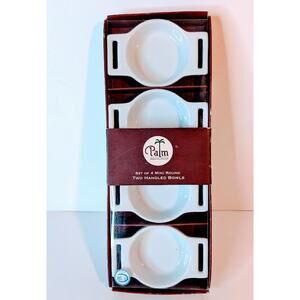Palm Restaurant Mini Two-Handled Bowls – Set of 4 (New in Box)